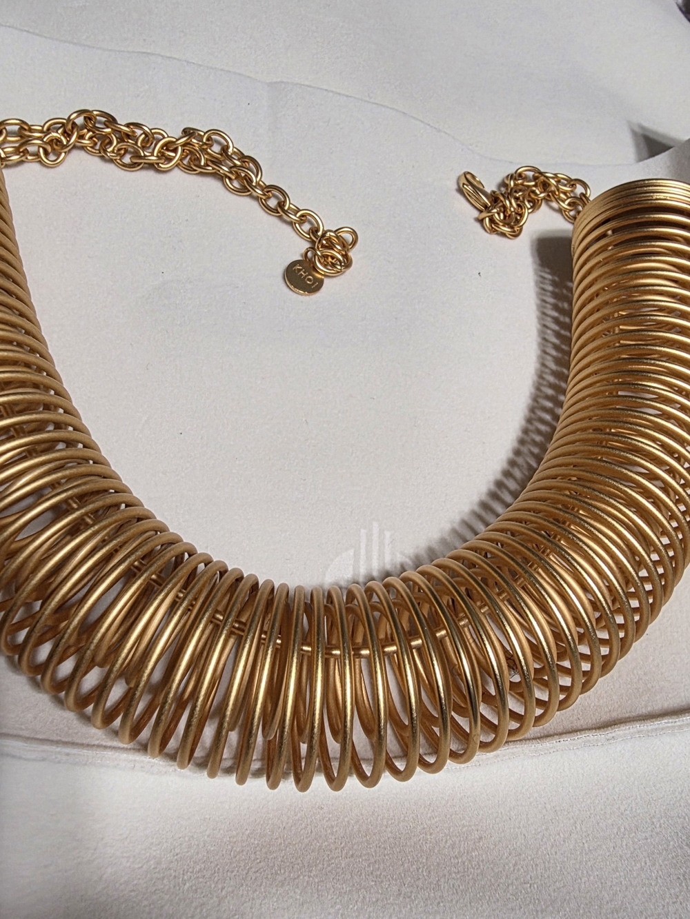 KHOI Atsu Gold Coil Statement Necklace - Women Jewelry - Picture 3 of 3